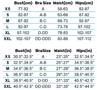 2025 Billabong Womens Rash & Swimwear  Size Chart